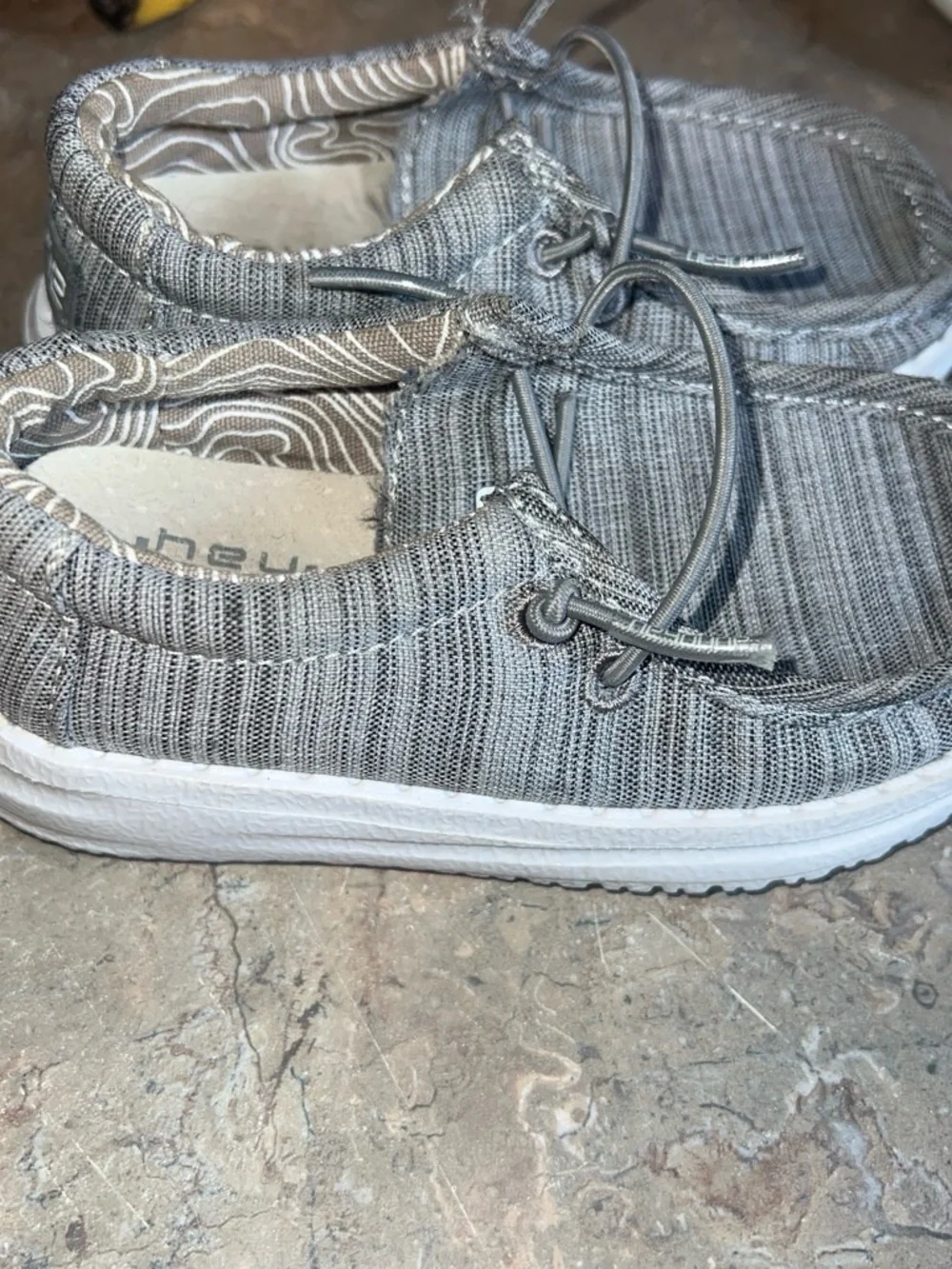 Hey Dude Kids Metallic Gray Slip-On Sneakers